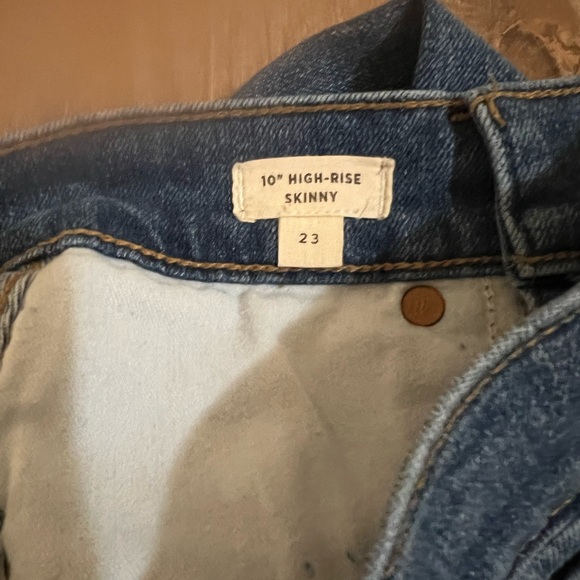Madewell 10" High Rise Skinny Jeans Women's Size 23 Medium Wash Button Fly - Picture 2 of 13